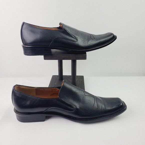 Danesi Collections Men's Black Leather Crucifix Loafers Sz 10.5 MUST SEE! - Picture 8 of 12